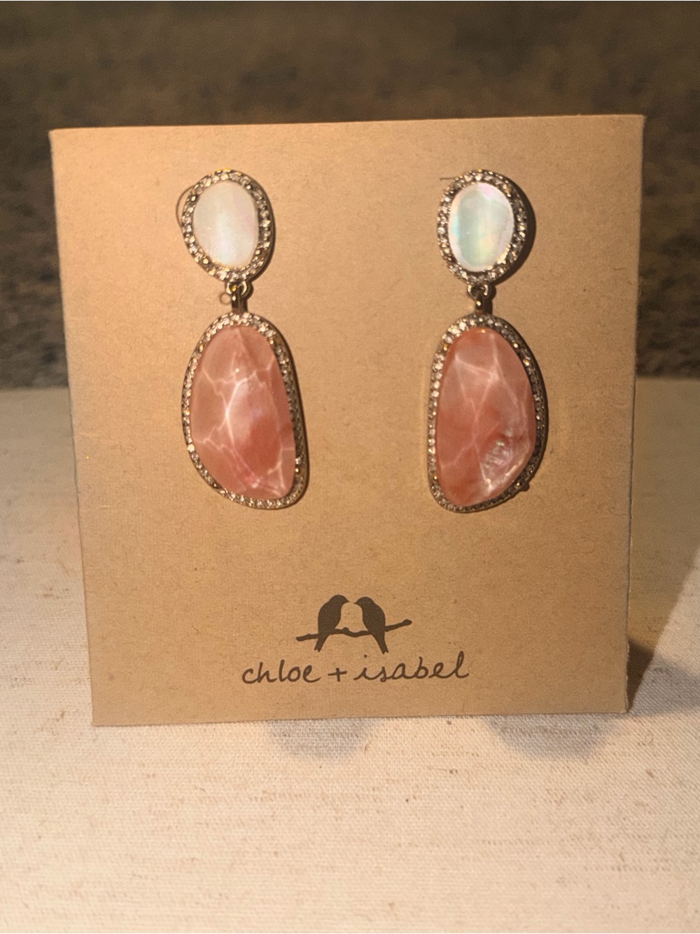 Chloe + Isabel Pink and Opal Drop Earrings in Gold-Tone